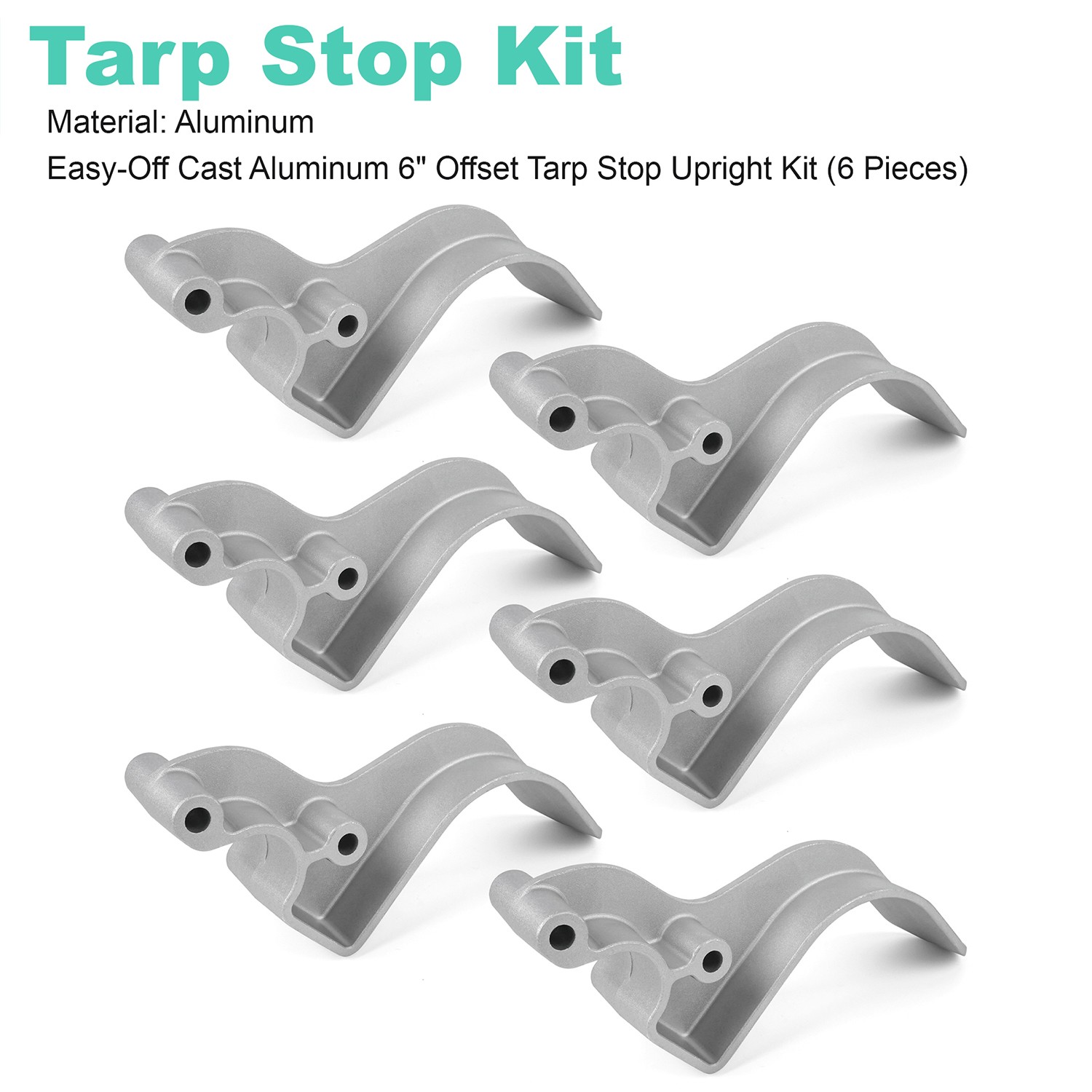 Easy-Off Aluminum (Cast) 6″ Offset Stop Upright kit 1705454 – 6 Tarp Stops
