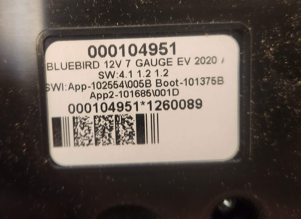Genuine OEM 10069519 Blue Bird Bus Dash Instrument Cluster 000104951