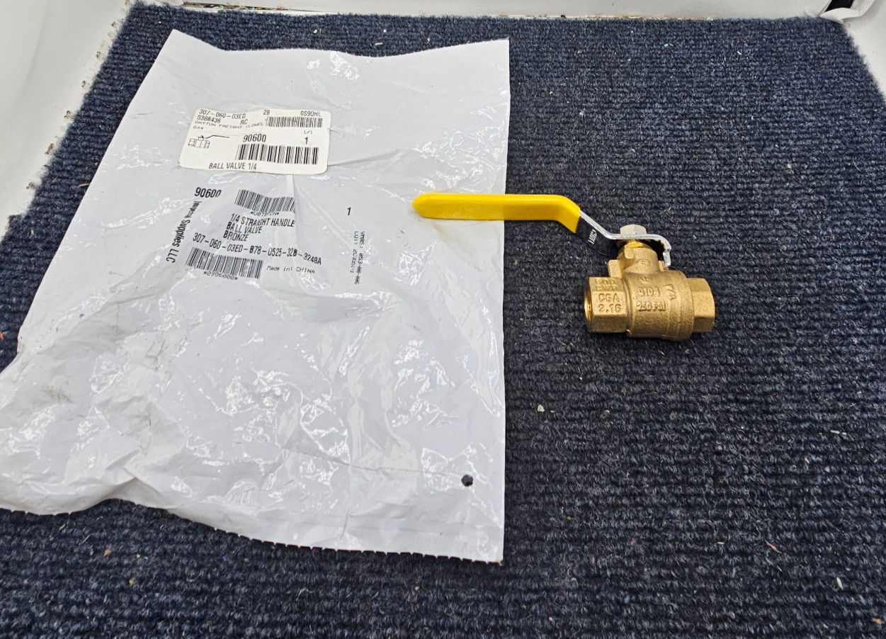 Imperial Supplies 90600 1/4 Straight Handle Ball Valve Bronze