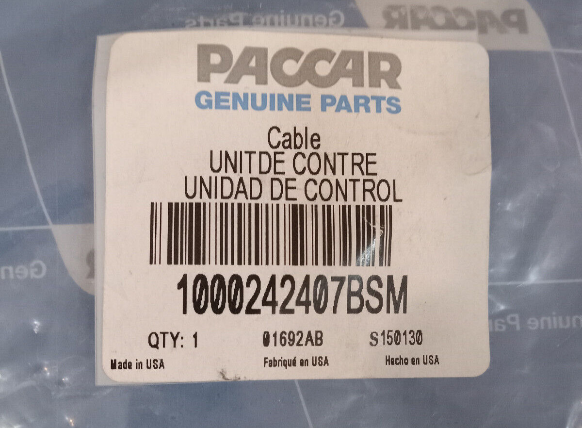 Paccar 1000242107BSM Control Cable – New O.E.M.