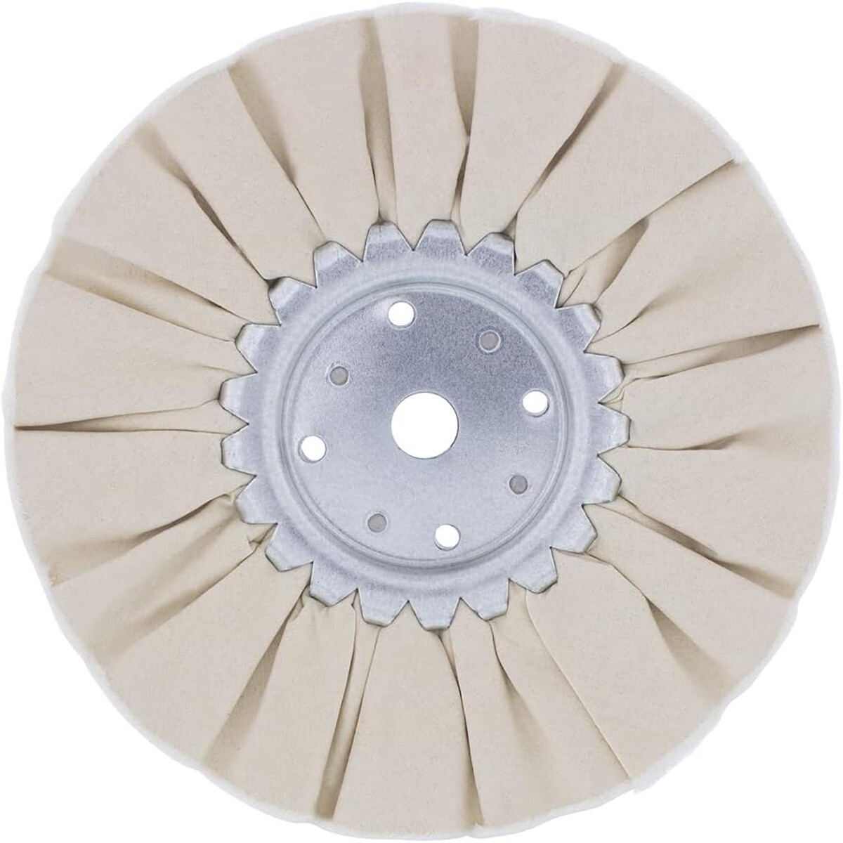 United Pacific 90024 8″ White Treated Airway Buff – 5/8″ & 1/2″ Arbor- 1 Unit