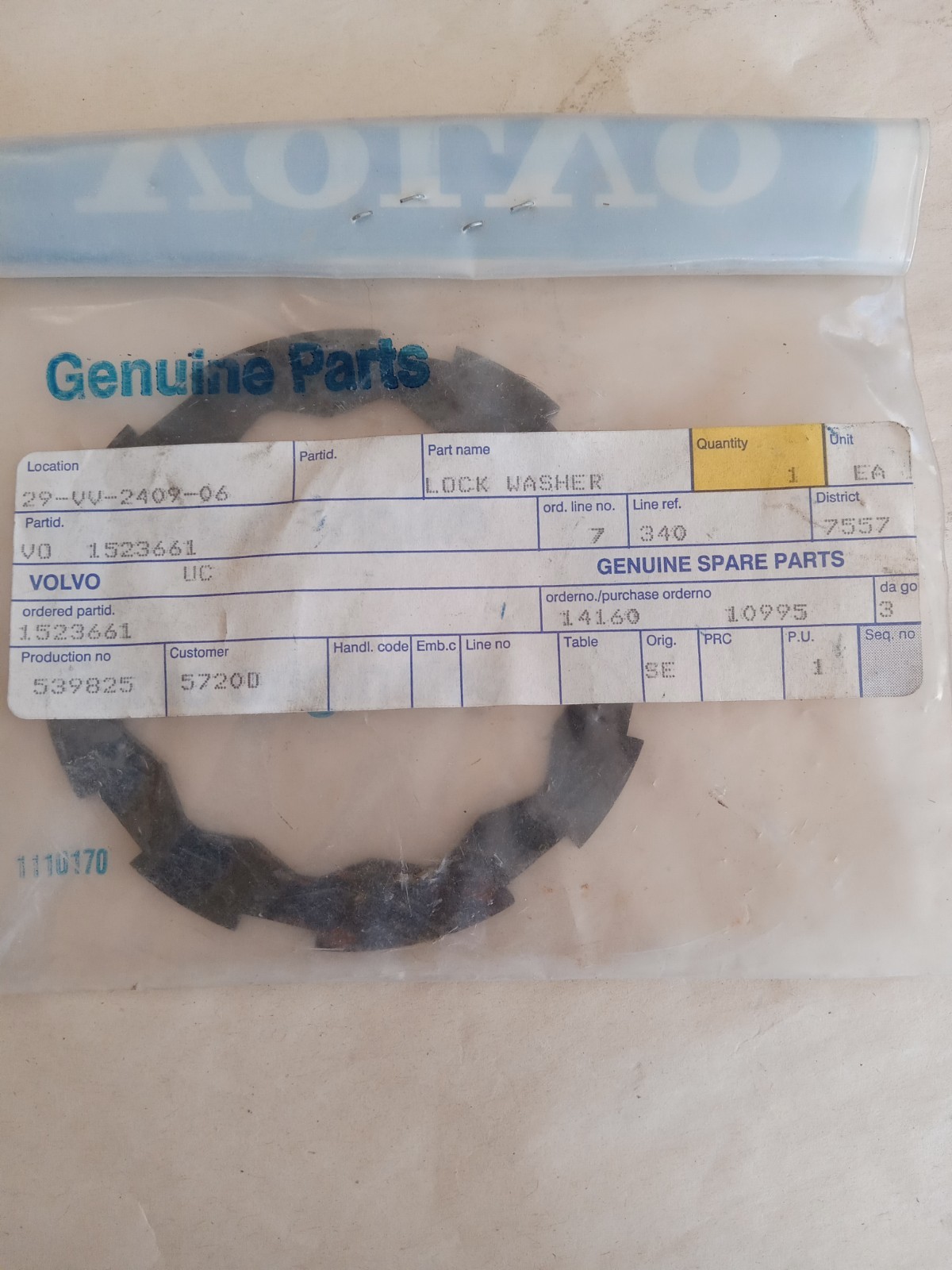 Volvo 1523661 Lockwasher – New O.E.M.