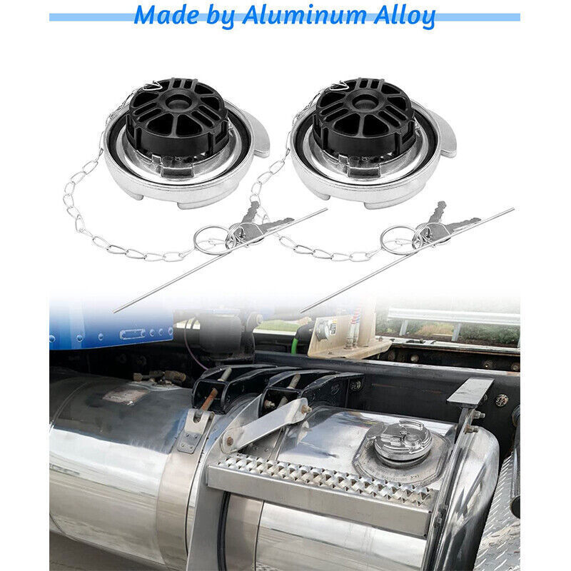 New 2* 600212 Aluminum No Locking Diesel Fuel Caps 11-04859-200 For Peterbilt
