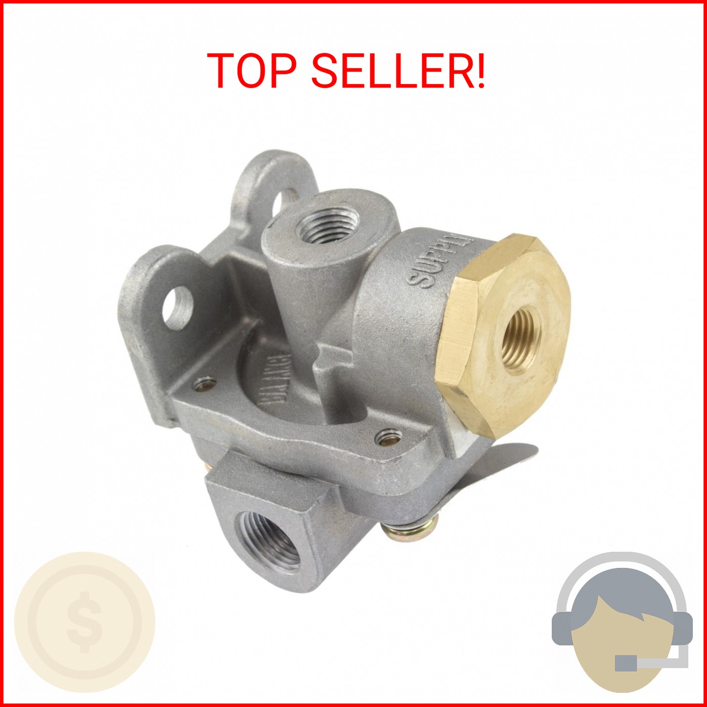 World American WA289714 Air Brake Quick Release Valve (QR1C 0-PSI DIFF 1/4S-3/8D