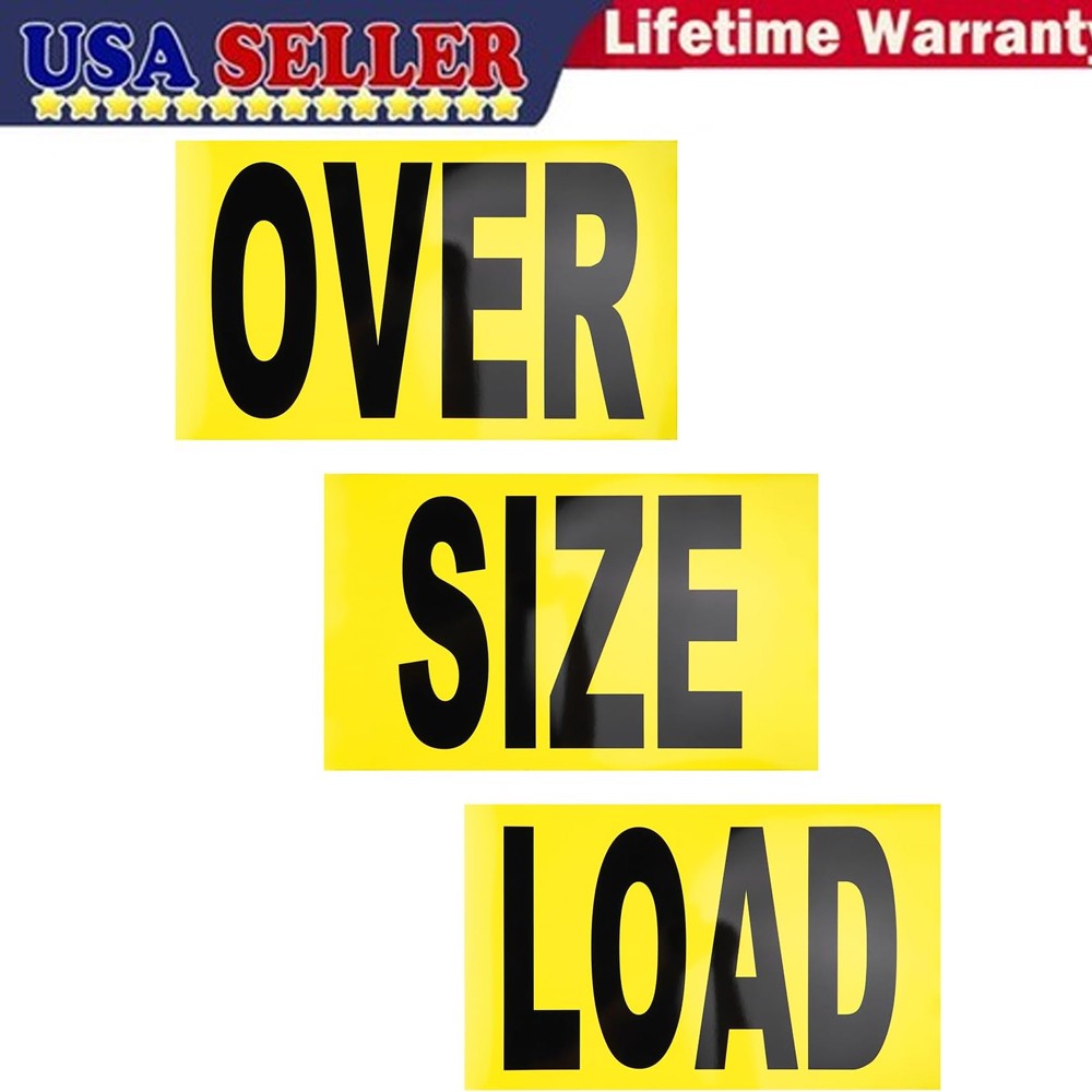 12″x60″ 3 piece Magnetic Oversize Load Sign for Escort/Pilot Car ~ Truck Safety