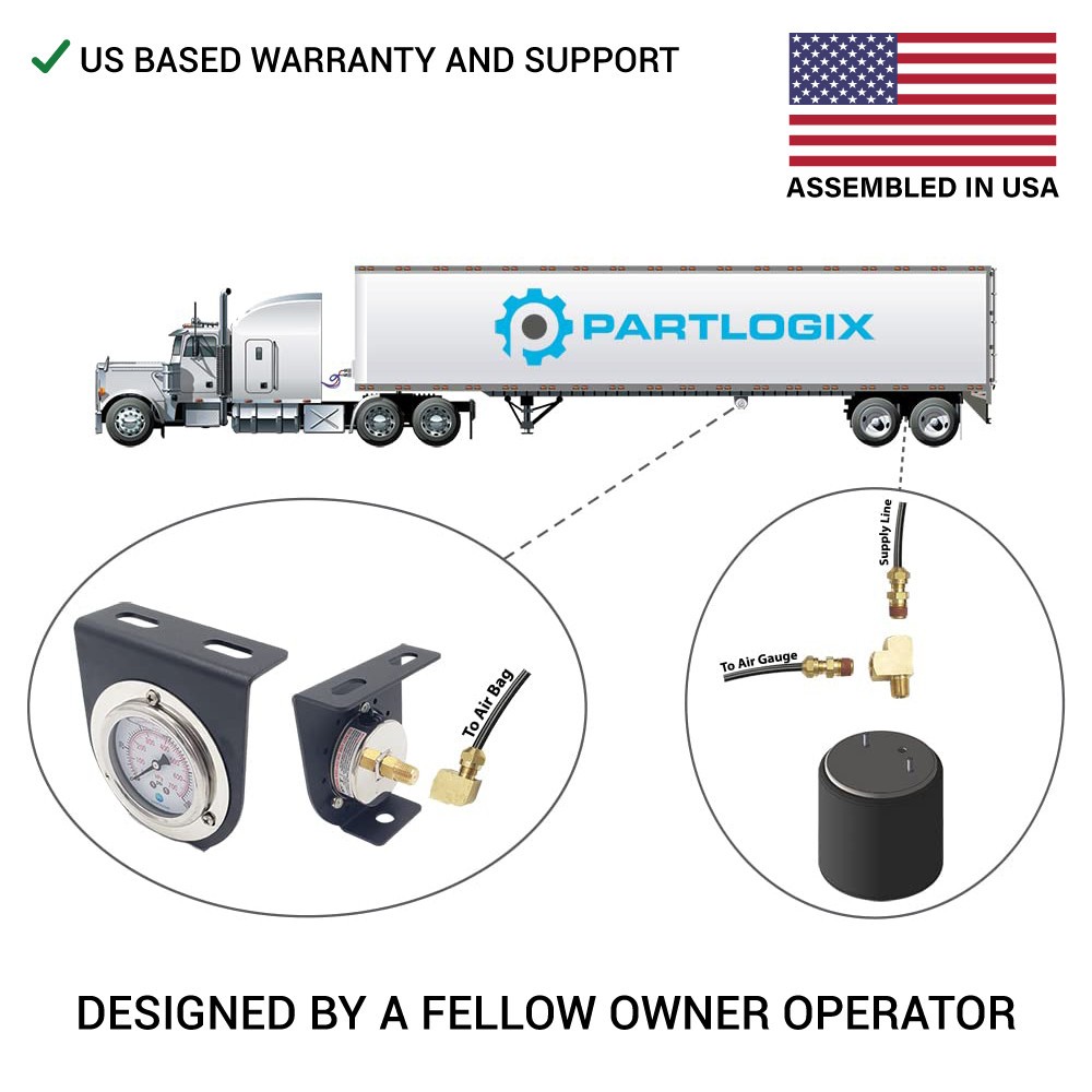 Air Pressure Gauge Kit For Semi Truck Trailer Suspension Onboard Load Scales PL3