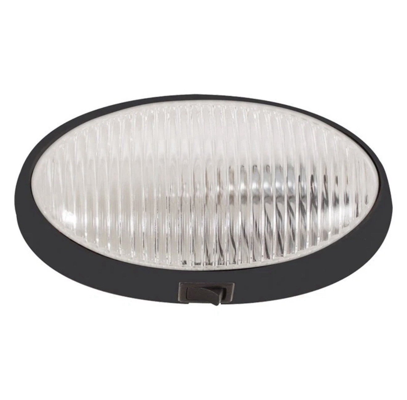 Optronics RVPL7CBFS – RVPL5 Series Oval Clear Lens Black Case Porch/Utility