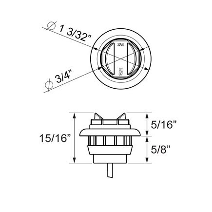 Optronics MCL11CAKPG Clear Lens Yellow 3/4″ Pc Rated Marker/Clearance Light With