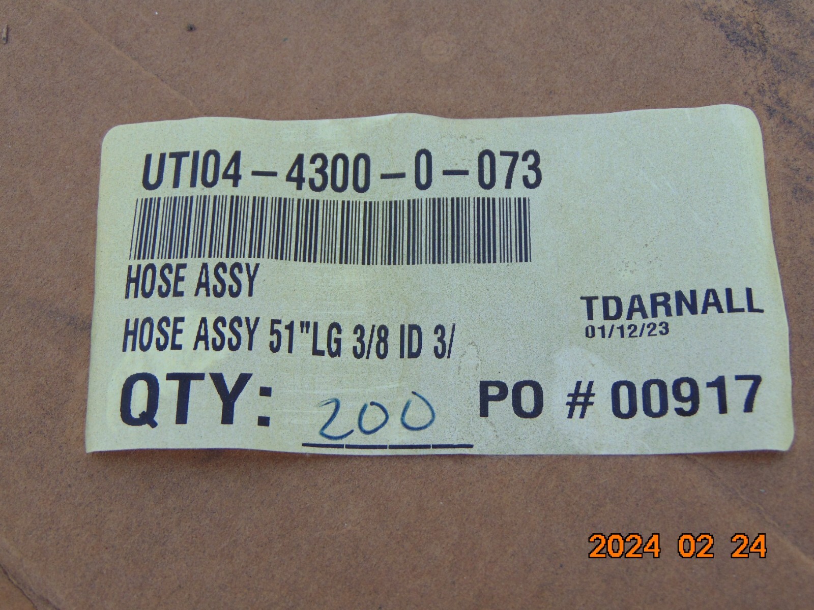 2 LOT Tramec Sloan Air Brake Hose 3/8″ Fixed x 3/8″ Fixed x 51″ UTI04-4300-0-073