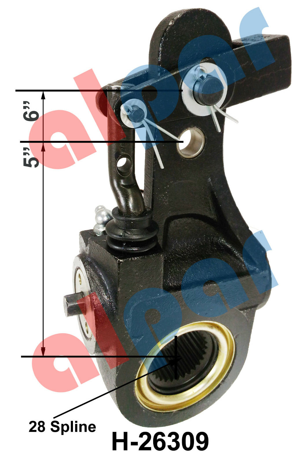 28 Spline 5-6″ Automatic slack adjuster replaces E-6993/CB22103/MK22103S
