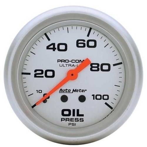 Auto Meter 4421 Ultra-Lite Oil Pressure Gauge 2-5/8 Inch 0-100 PSI Mechanical