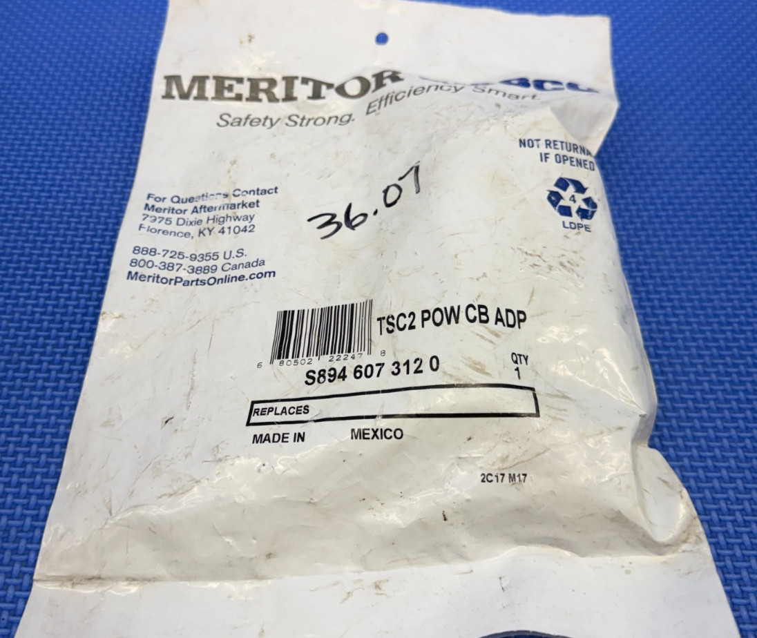 Genuine OEM Meritor S894 607 312 0 Wabco TSC2 ABS ECU Adapter Power Cable