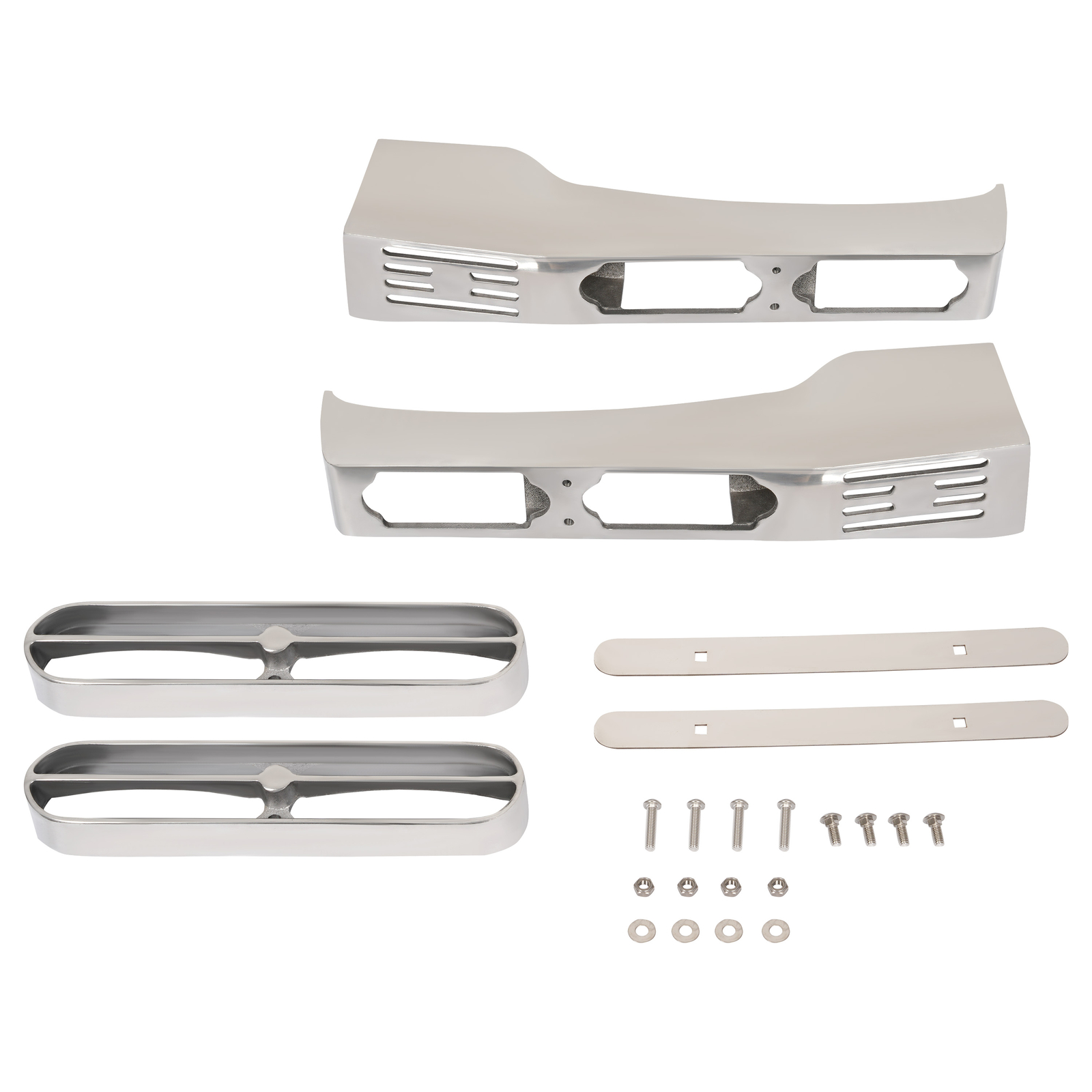Fits Peterbilt 389 388 Double JJ Blinker Bar Silver Front Fender Light Bracket