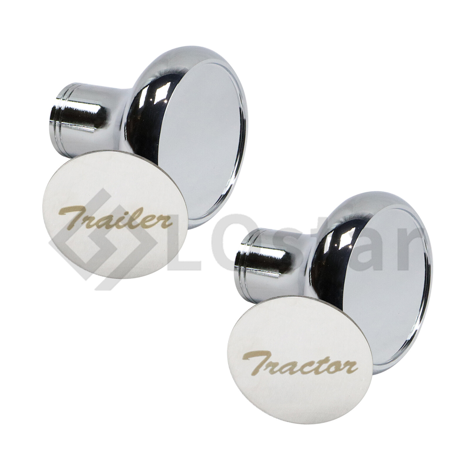 Pair Chrome Air Valve Knob -Tractor/Trailer For Peterbilt Kenworth Freightliner