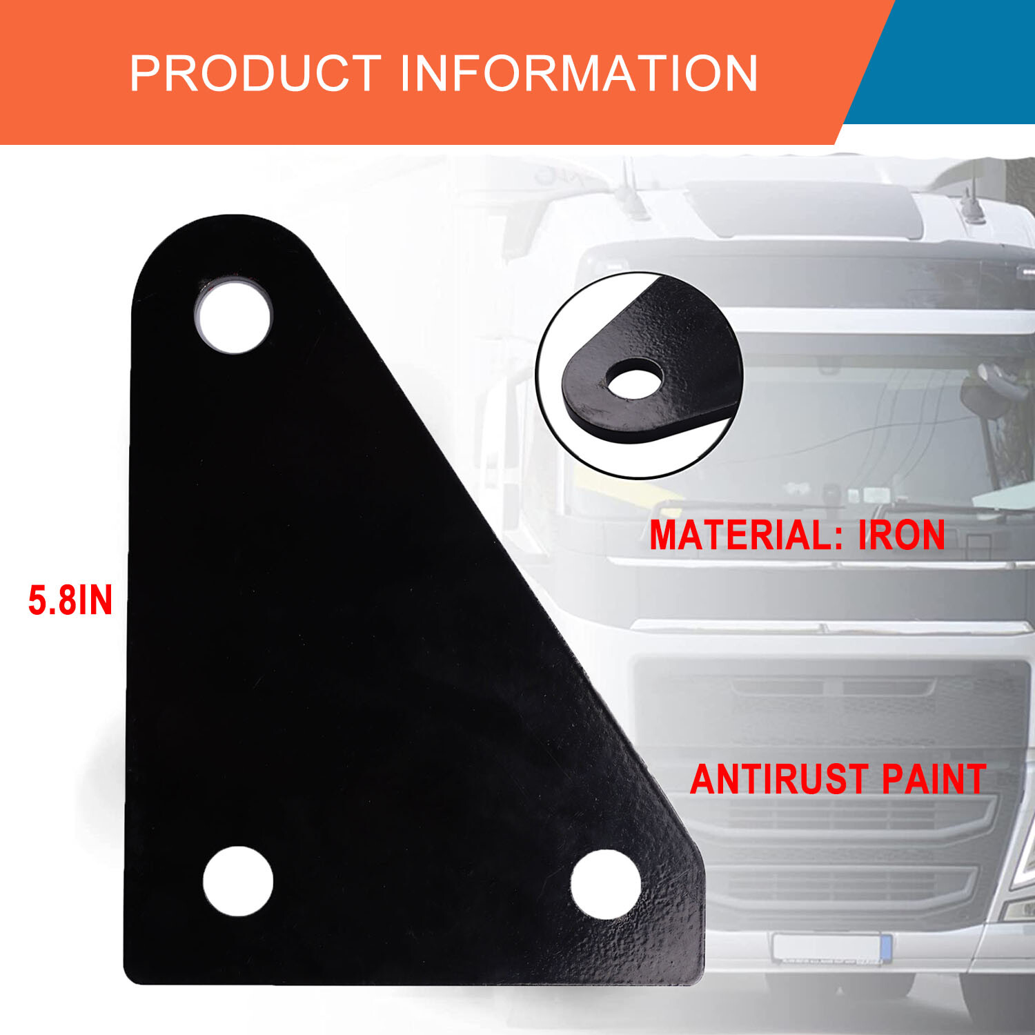 2x Bracket Cab Support Mount Plate Black for Volvo Truck D13 VNL 20727214 New