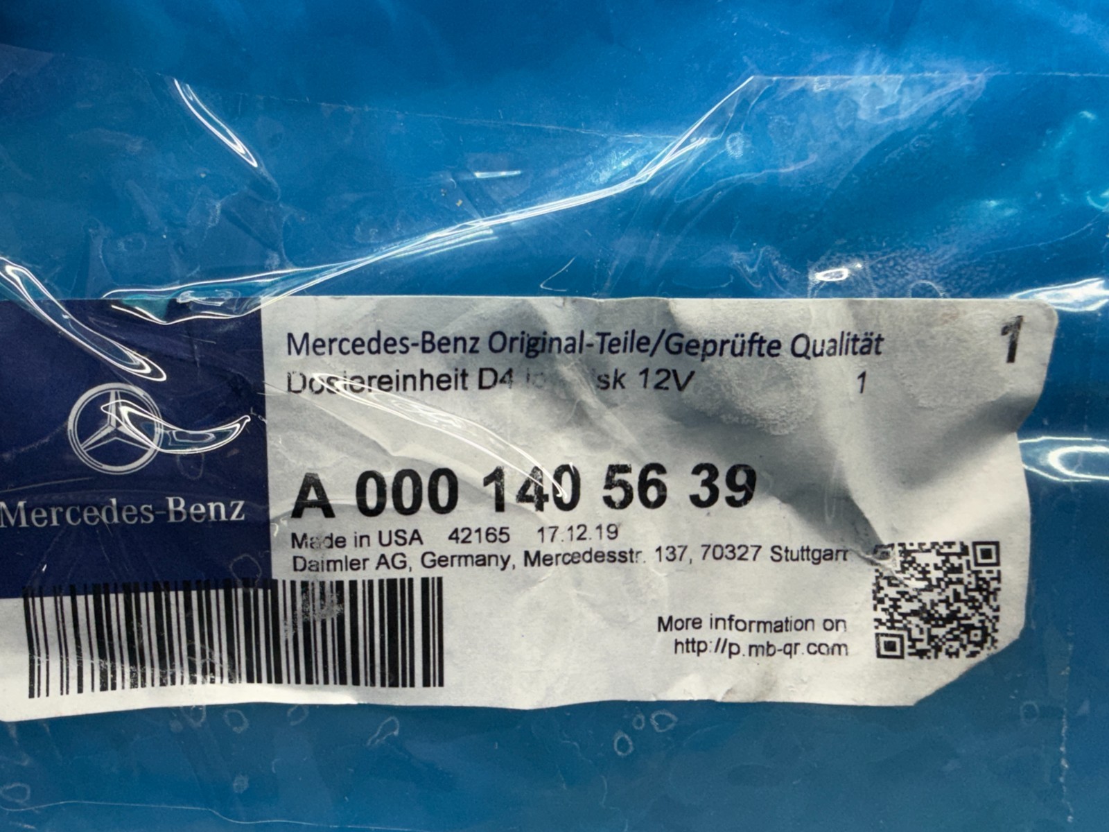 Genuine OEM Detroit Diesel EA0001407439 Mercedes-Benz DEF Metering Unit Kit