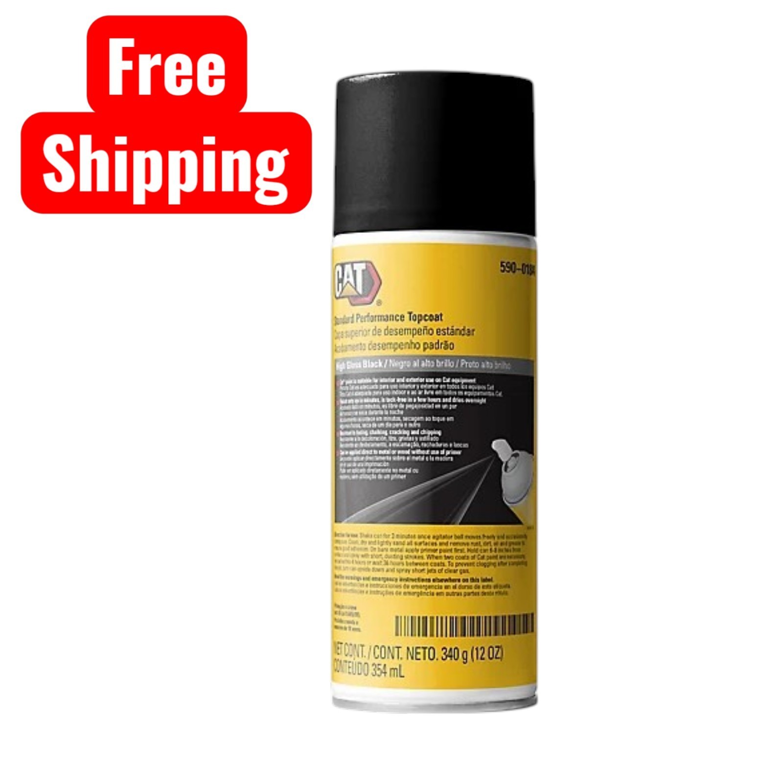590-0184 Caterpillar Black Paint 355ml High Gloss Aerosol Genuine Cat