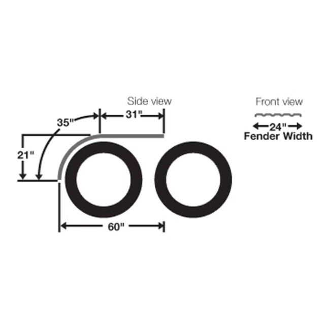 HF00073 66 1/2″ Black Poly Half Tandem Fenders Fits All Major Makes & Models