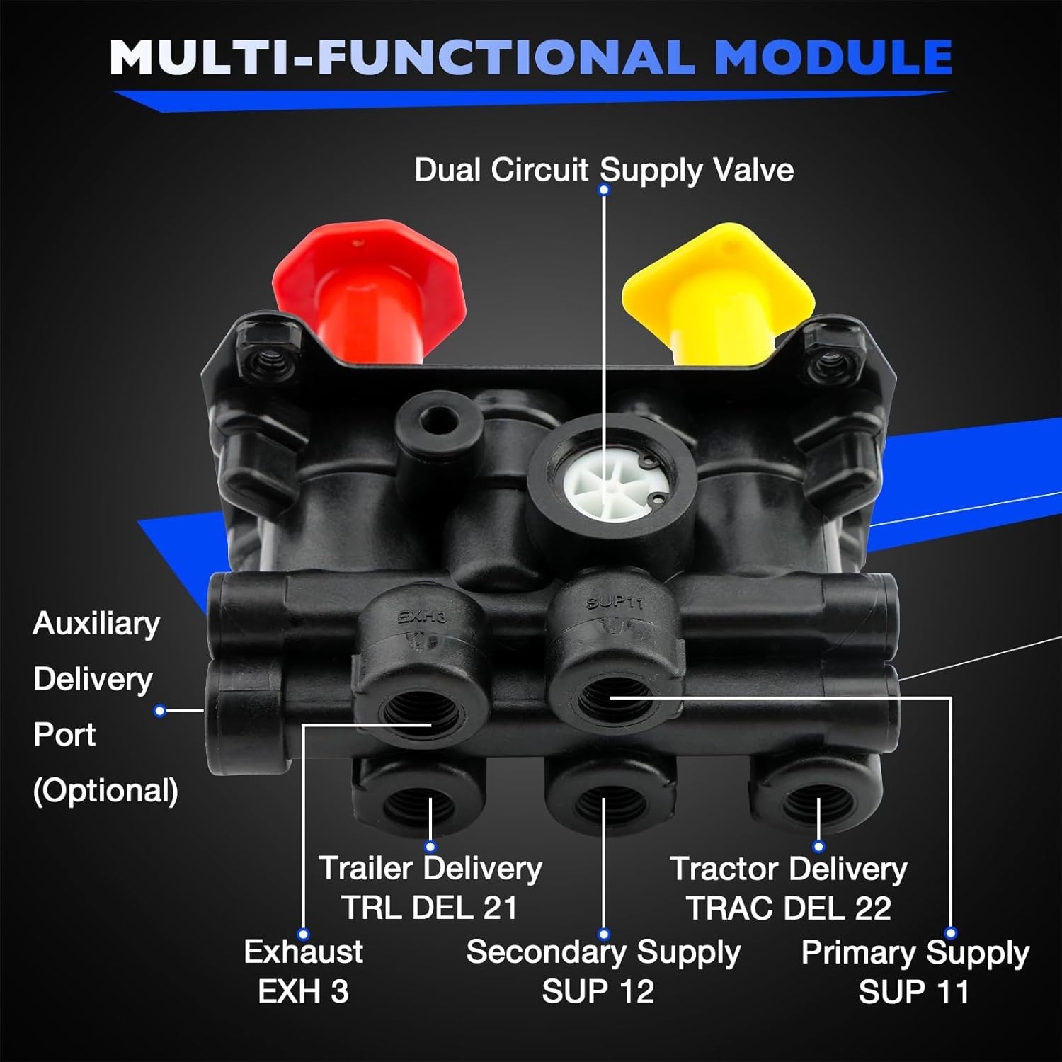 800519 MV-3 Dash Air Brake Control Valve Fit for Kenworth Freightliner Peterbilt