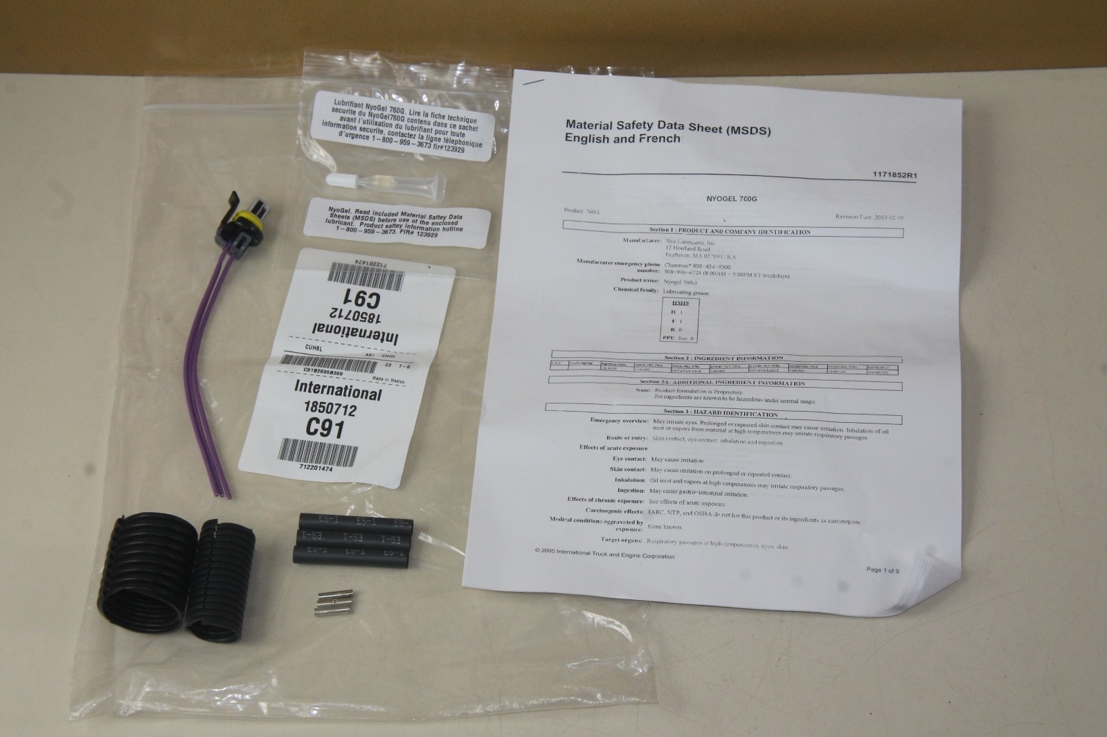 International Pigtail Connector Kit 1850712C91 Genuine OEM NEW