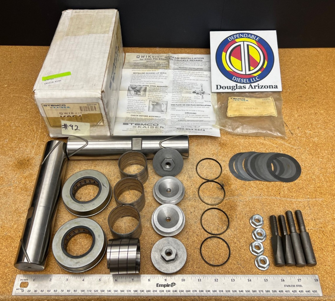 No Ream Installation King Pin QWIK Kit Stemco Kaiser PAI P/N K981R Kingpin Set