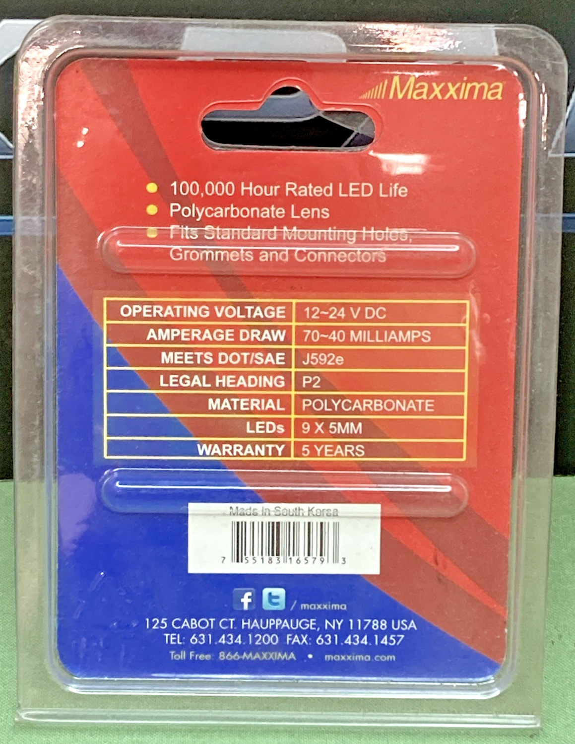 New Genuine Maxxima M09100Y-DV Clearance Marker Light Amber 2″