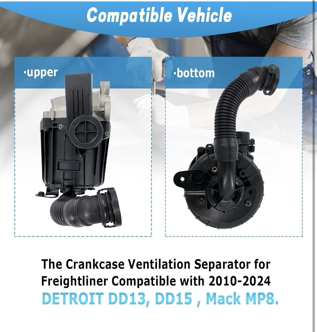 Crankcase Breather Oil Separator For Freightliner For Mack MP8 Detroit DD15 DD13