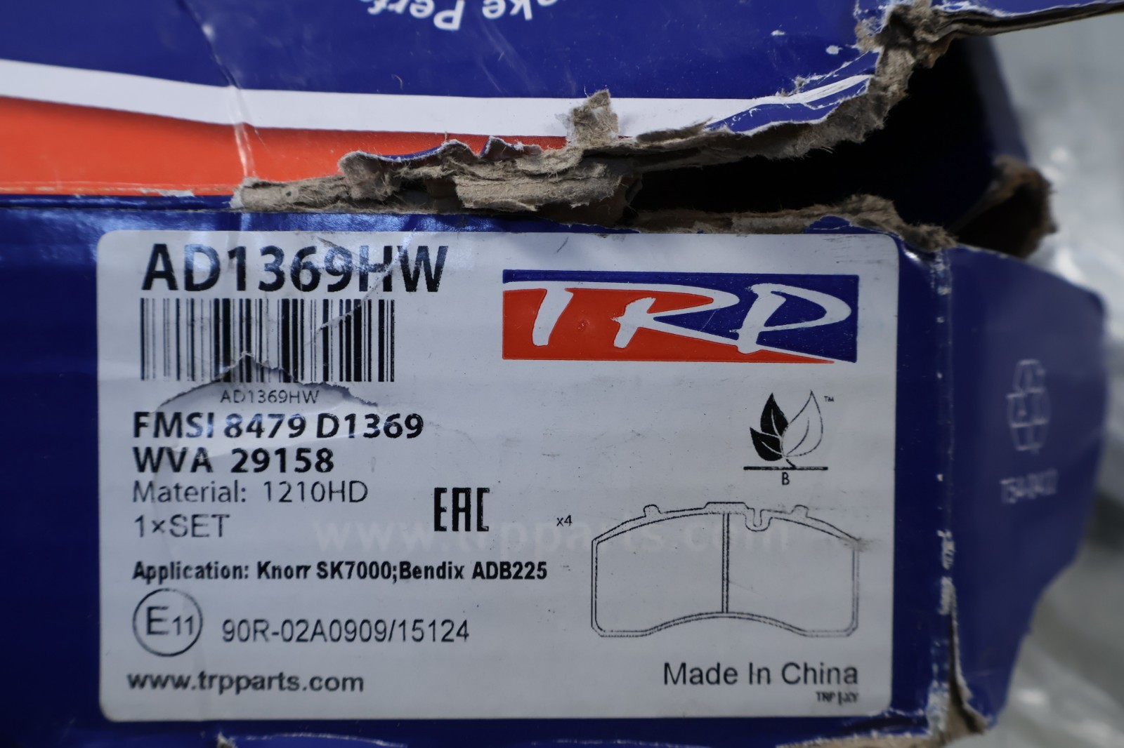 TRD AD1369HW Air Disc Brake Pad Set NEW