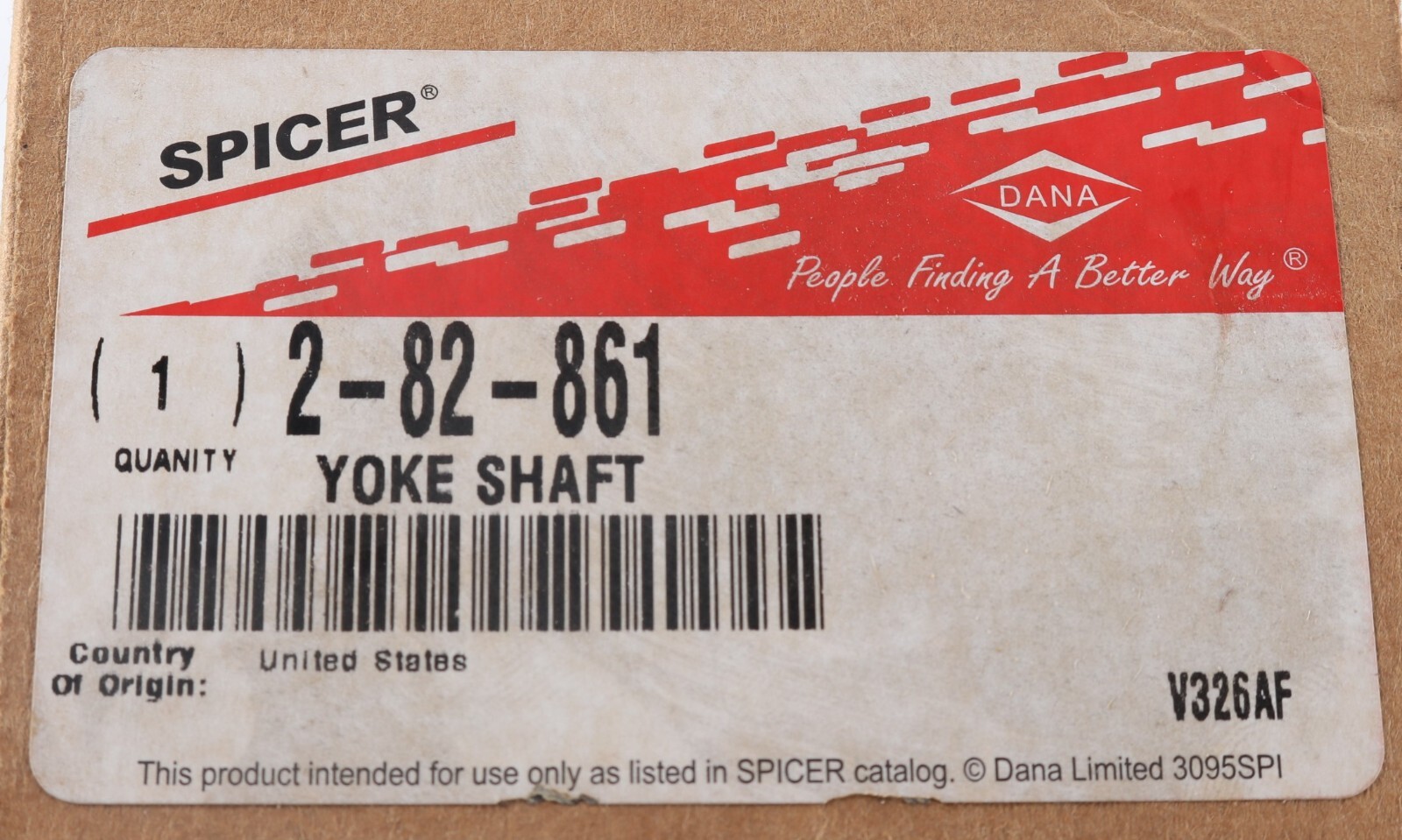 New 2-82-861 Dana Spicer Yoke Shaft