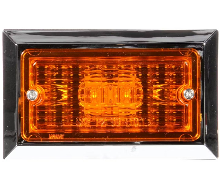 Truck-Lite 2675A Chrome Plated Clearance Marker P2 Amber Hardwired 12V LED