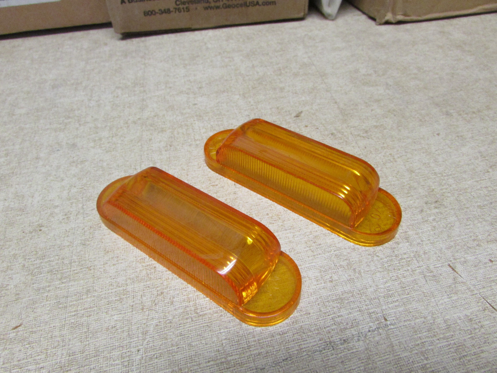 (2) Truck Lite Amber 99050Y Marker Light Lens Oval Snap Fit Mount Red 496 Lens