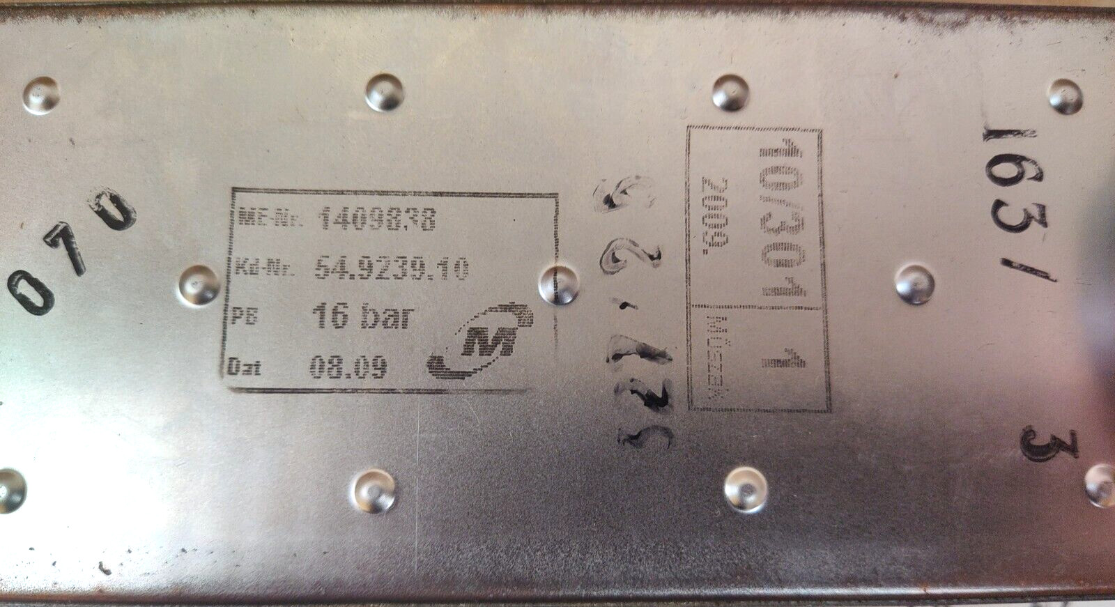 Voith Oil Cooler Insert54.9239.10, 1409338 16 bar P/N 82-25314-000