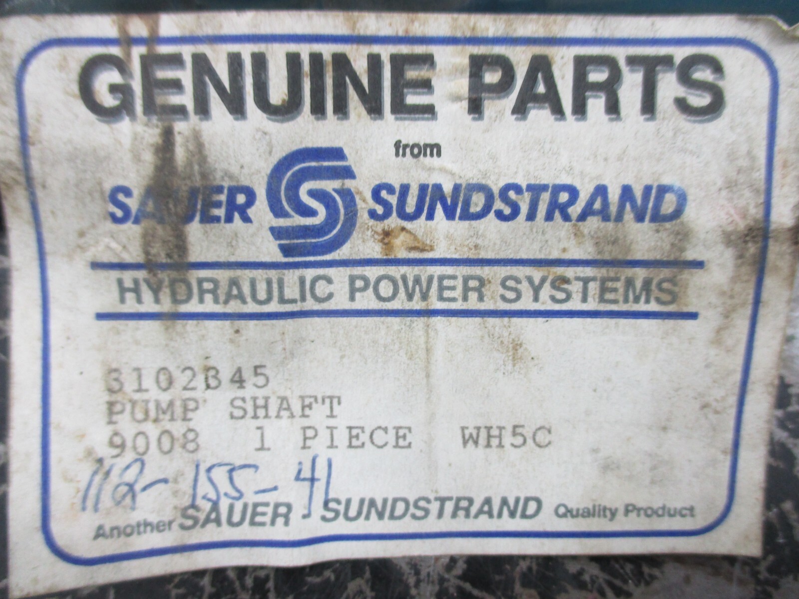 112-155-41 DRIVE SHAFT BLAW-KNOX PAVER PARTS 3102B45 PUMP SHAFT SAUER SUNDSTRAND