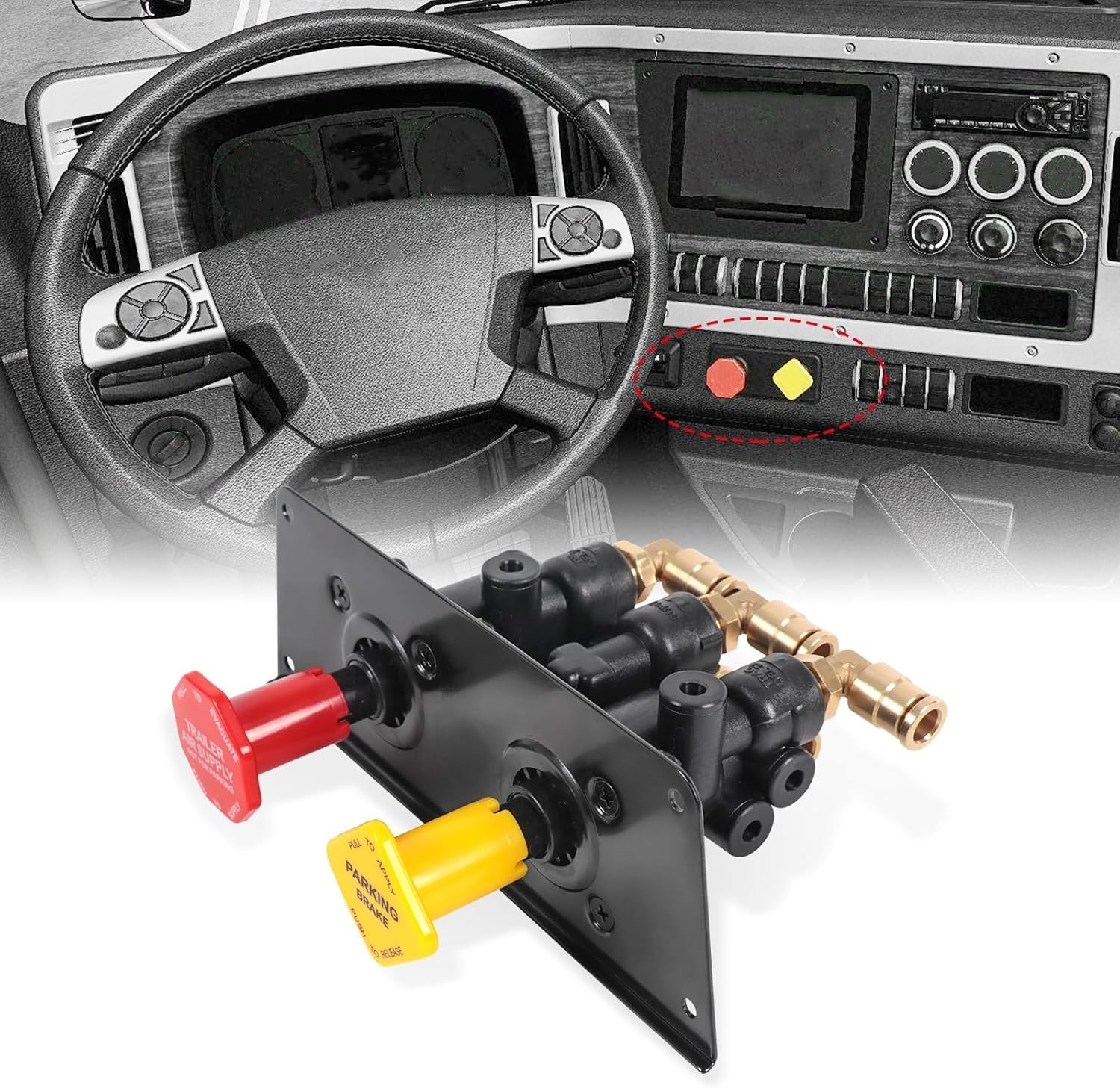 MV-3 Dash Air Brake Control Valve For Bendix Freightliner BW5013293 Volvo 801631