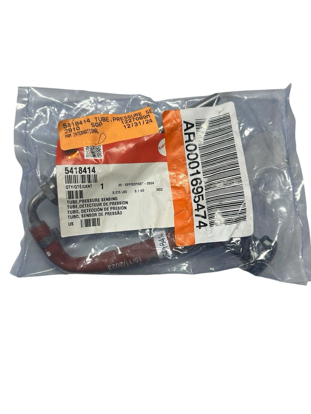 Cummins 5418414 Pressure Sensing Tube Assembly For 15L ISX / QSX Engines NEW