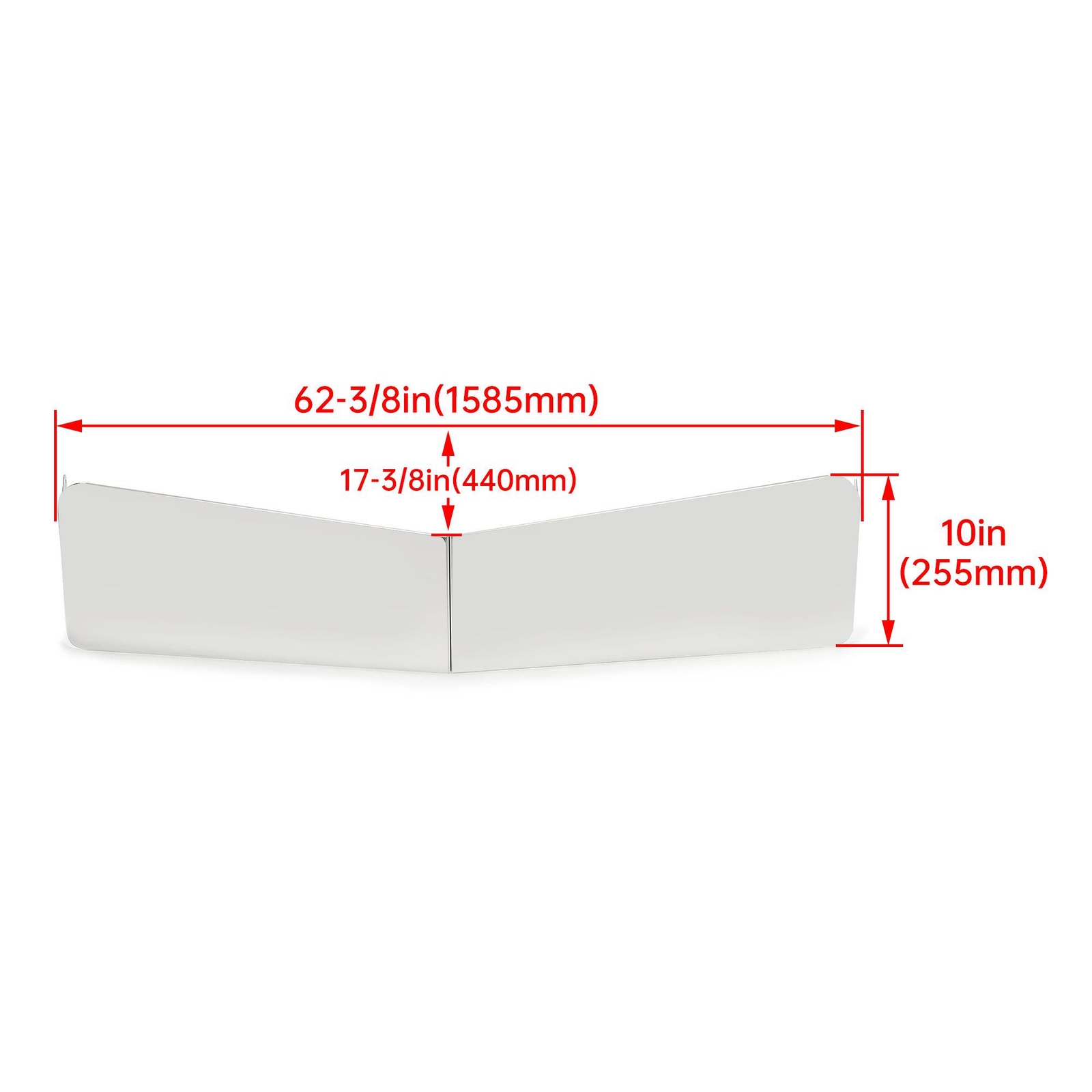 For Peterbilt 377 378 379 335 386 Silver 13″ Drop Sun Visor 304 Stainless Steel