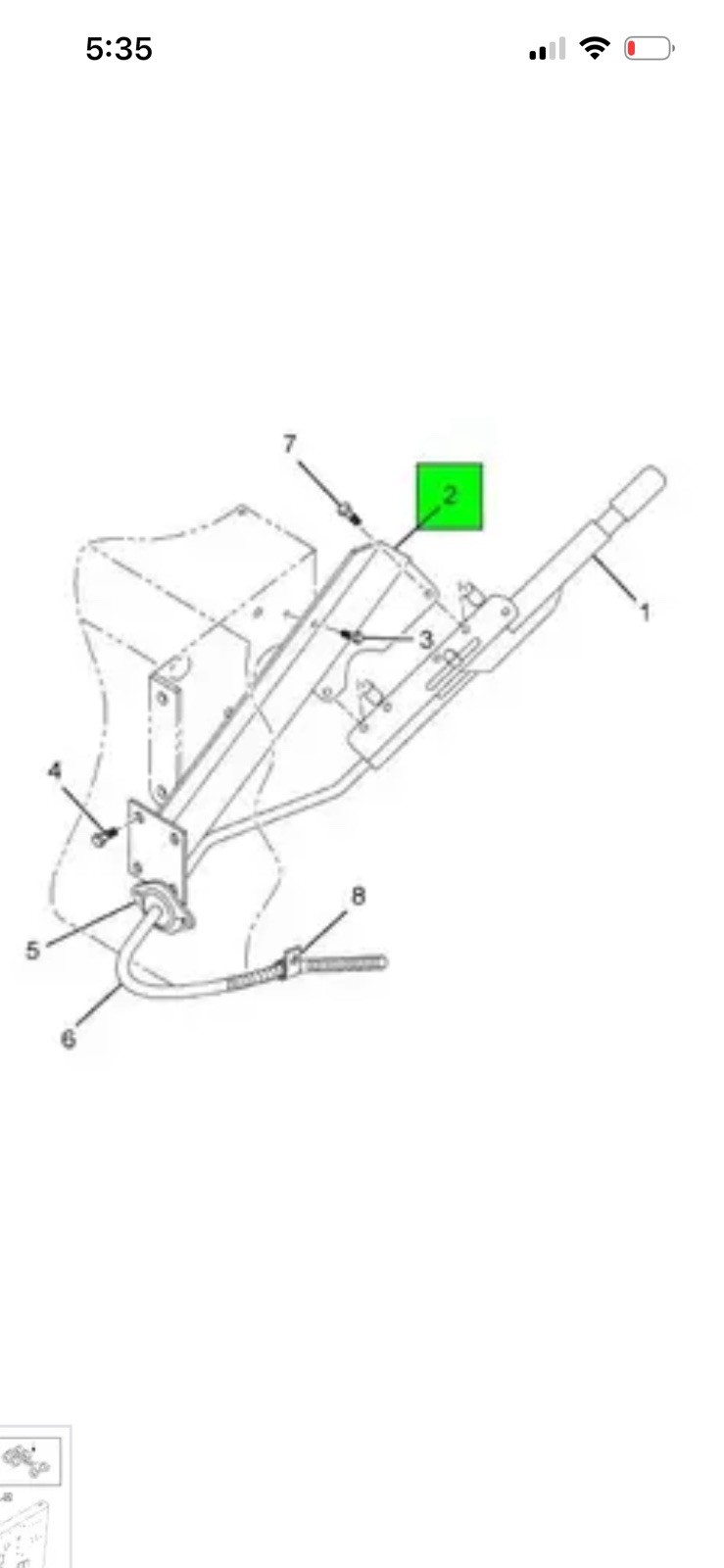 International Trucks part # 3504477C4 New Parking Brake Lever Bracket