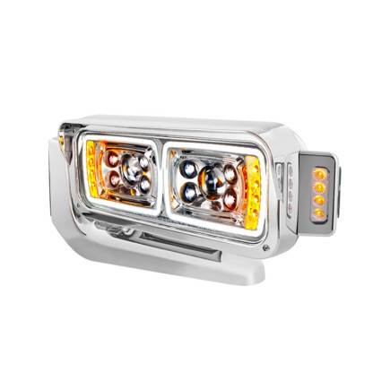 United Pacific 35897 Driver Side 10 High Power Led Chrome Projection Headlight A