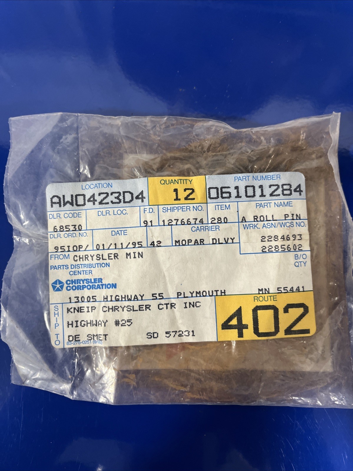 6101284 Mopar Pinion Shaft Roll Pin Package Of 12 Superseded Part 6503827