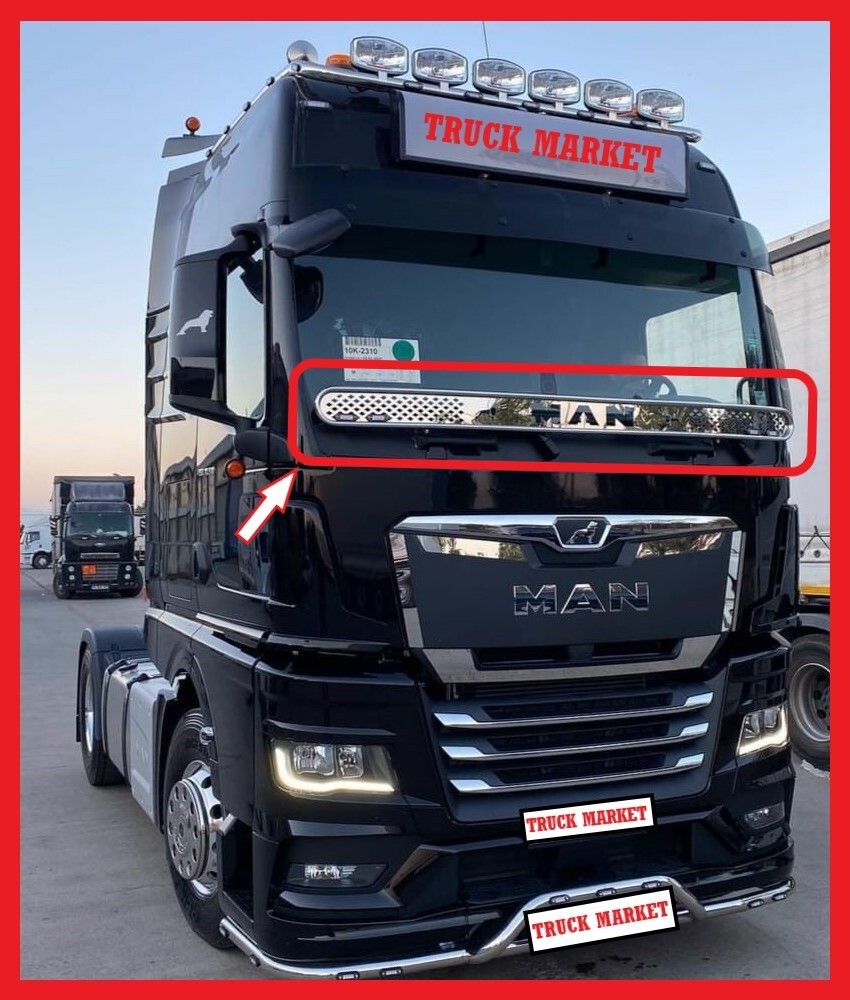 MAN TGX TUBULAR STONE CATCHER CHROME S.Steel 1 SET.