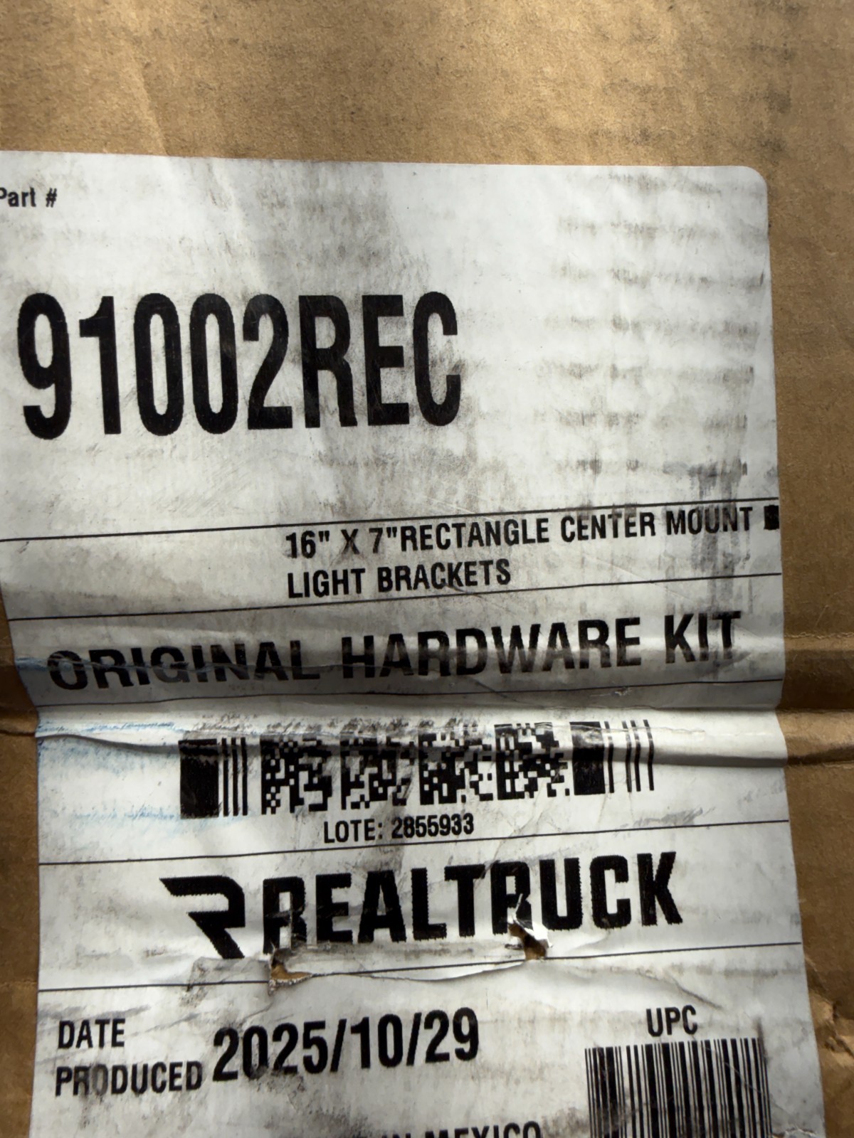 Realtruck 91002REC 16″ x 7″ Rectangular Utility Light Bracket Assembly