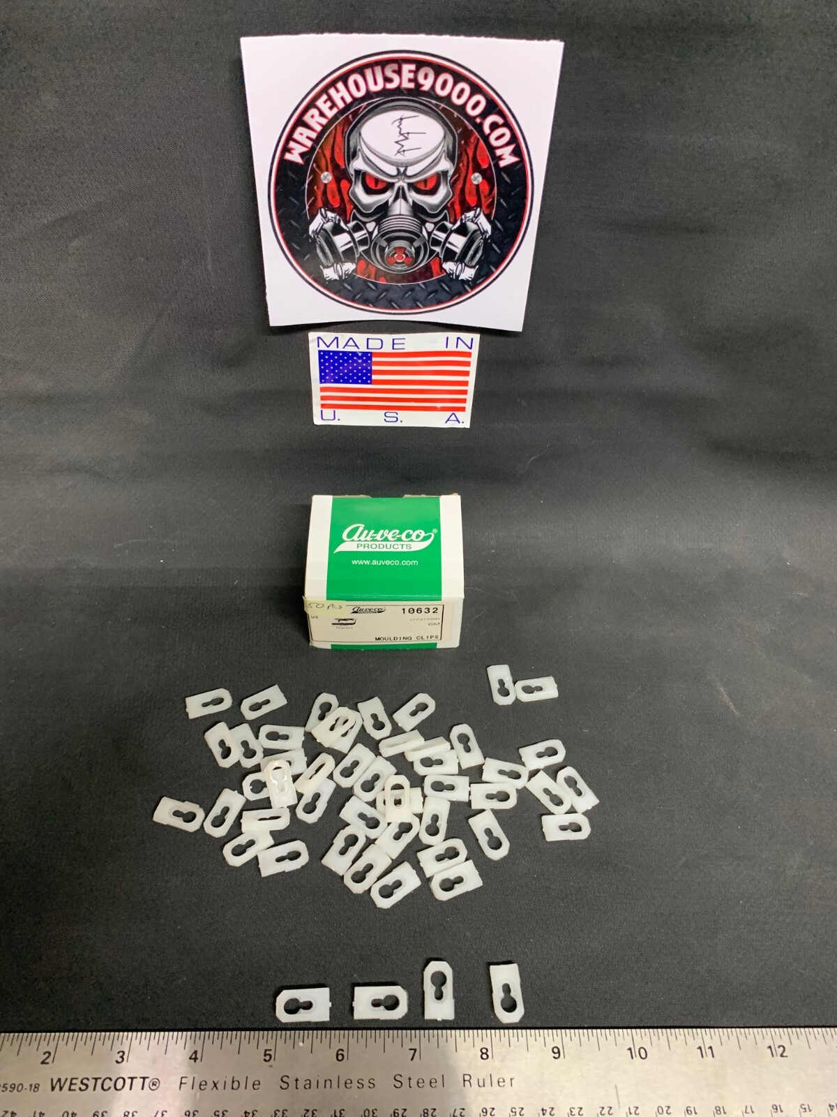 Auveco 10632 General Motors 7731589, Nylon Molding Clips, 50 Pcs, Made in USA