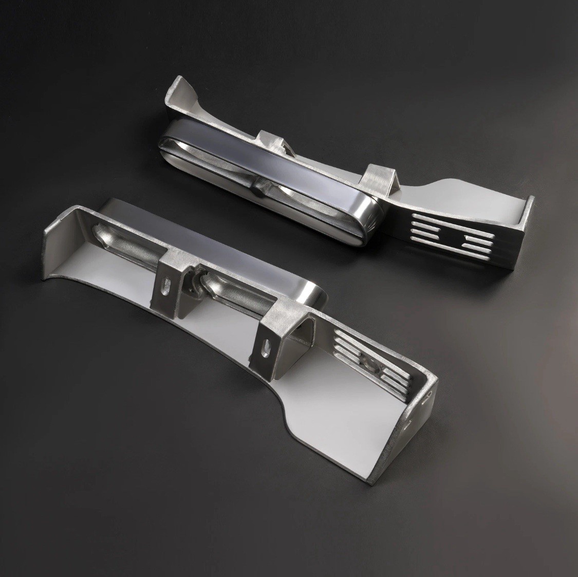 ☑️ Peterbilt 389 388 Front Fender Light Mounting Brackets 304 Stainless Pair