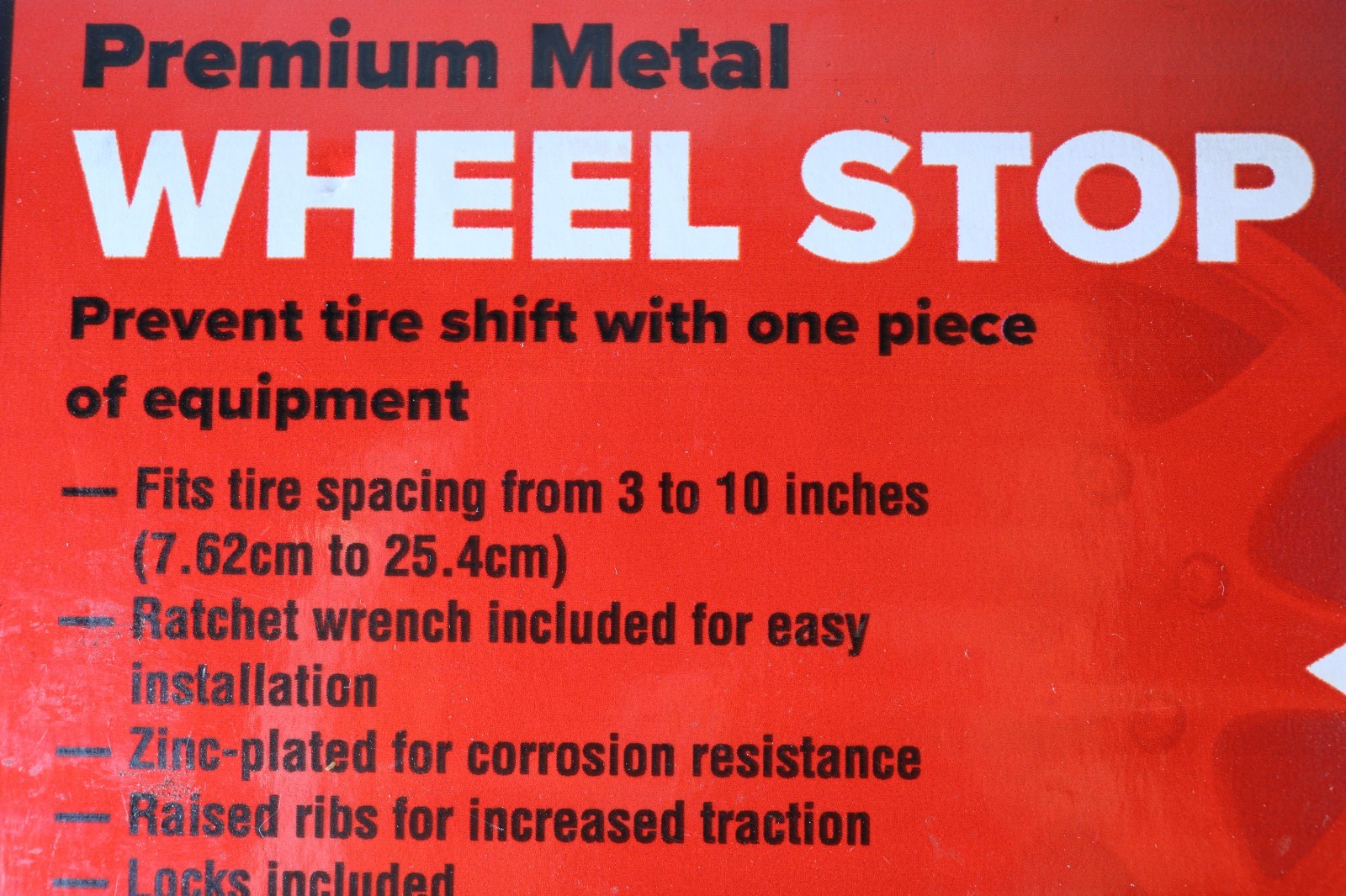 Camco Eaz-Lift Premium Metal Wheel Stop 2-Pack 44661 w/ Sealed Wrench & 2 Locks