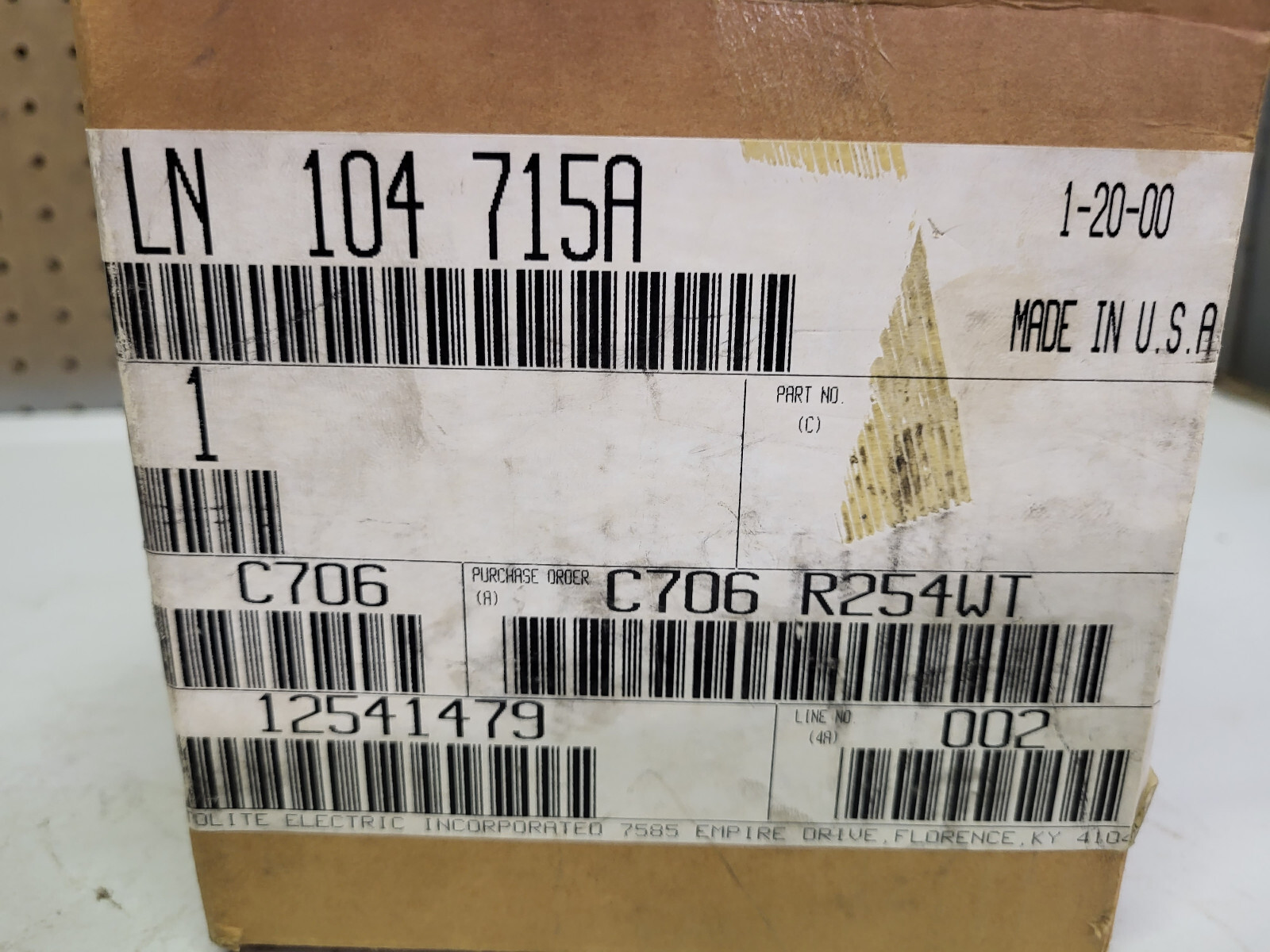 NOS 12V Speedometer MPH Gauge Prestolite Electric # 7S28560S Ref. # LN 104-715A