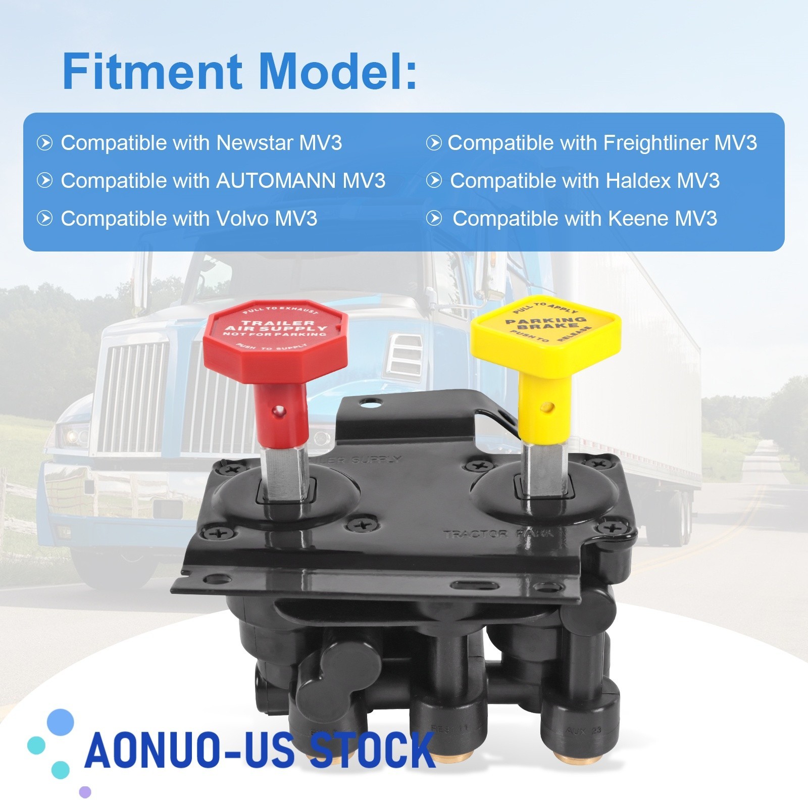 20560009 KN20619 Dash Air Brake Control Valve For Haldex Volvo Keene Truck MV3