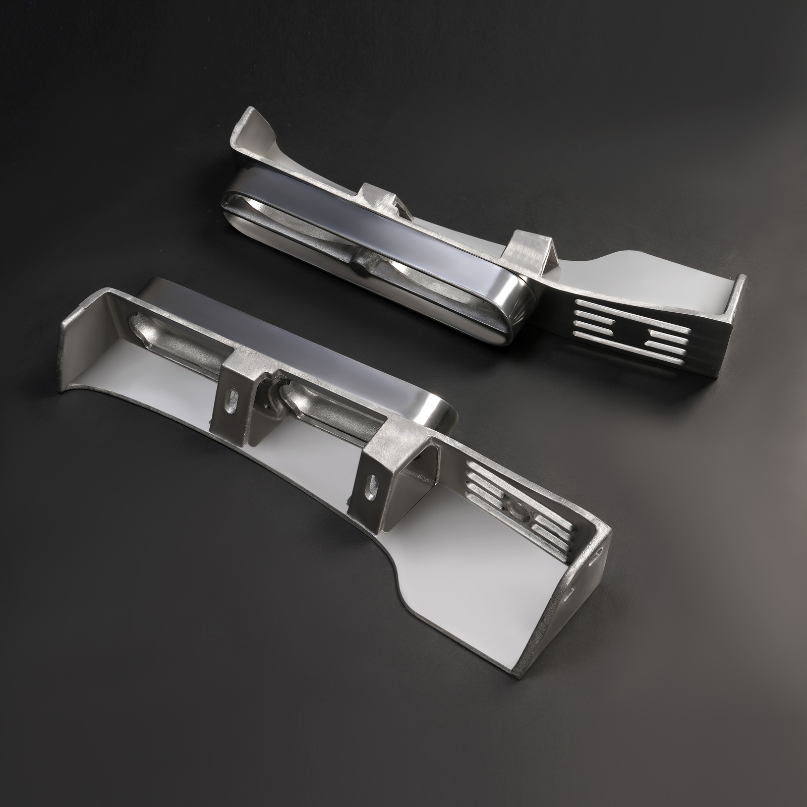 Fits Peterbilt 389 388 Double JJ Blinker Bar Silver Front Fender Light Bracket