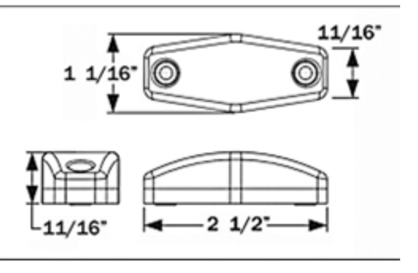 2 Trailer Parts Pro LT02-210 Redline Red Mini Led Clearance/Marker Light Chrome