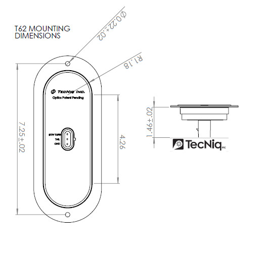 2 Pack TecNiq High Bright WHITE 6″ Oval Flange Truck Trailer Reverse Lights USA