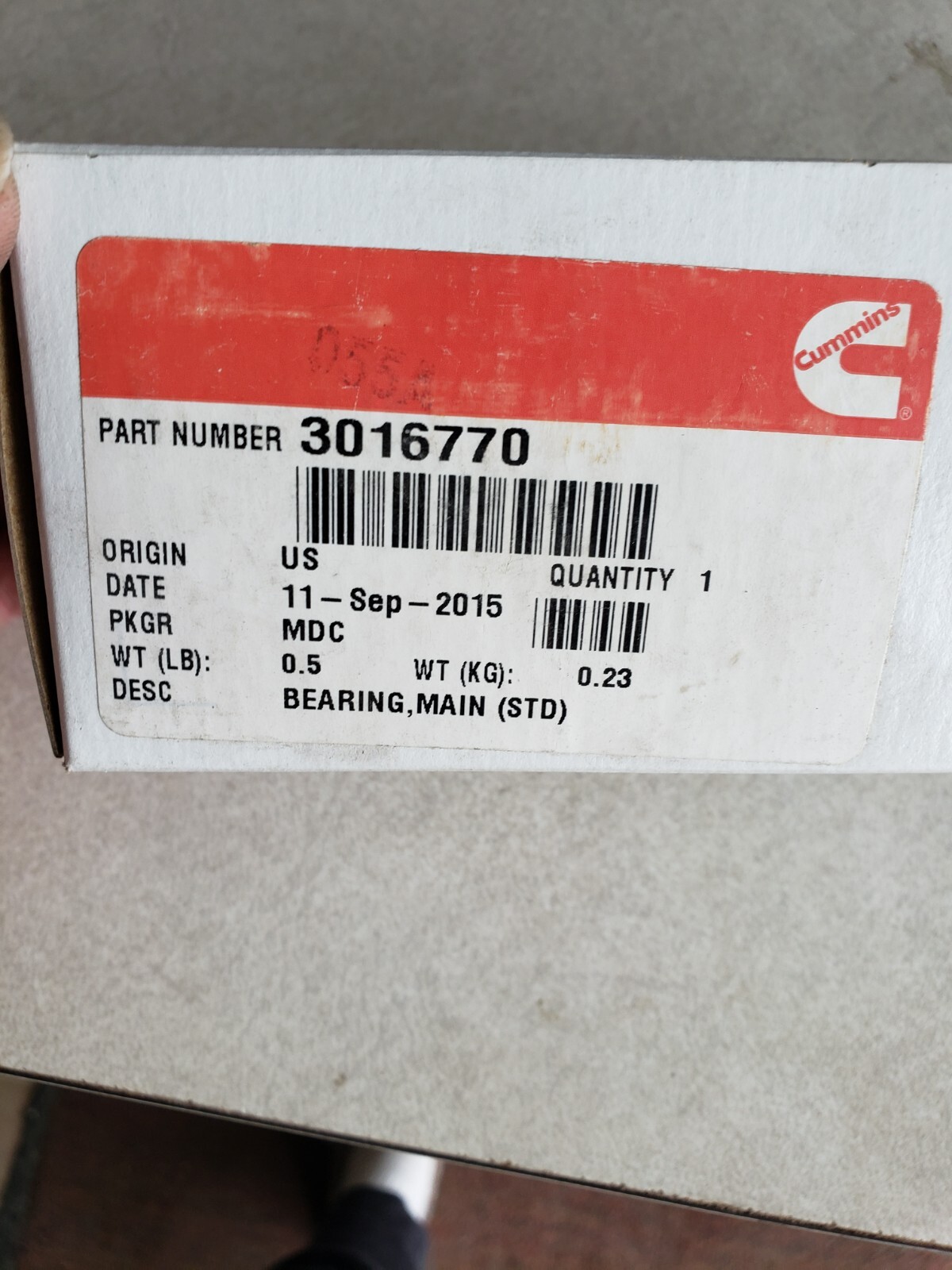 OEM Cummins 3016770 Crankshaft Main Upper Rod Bearing, 10L L10 engines